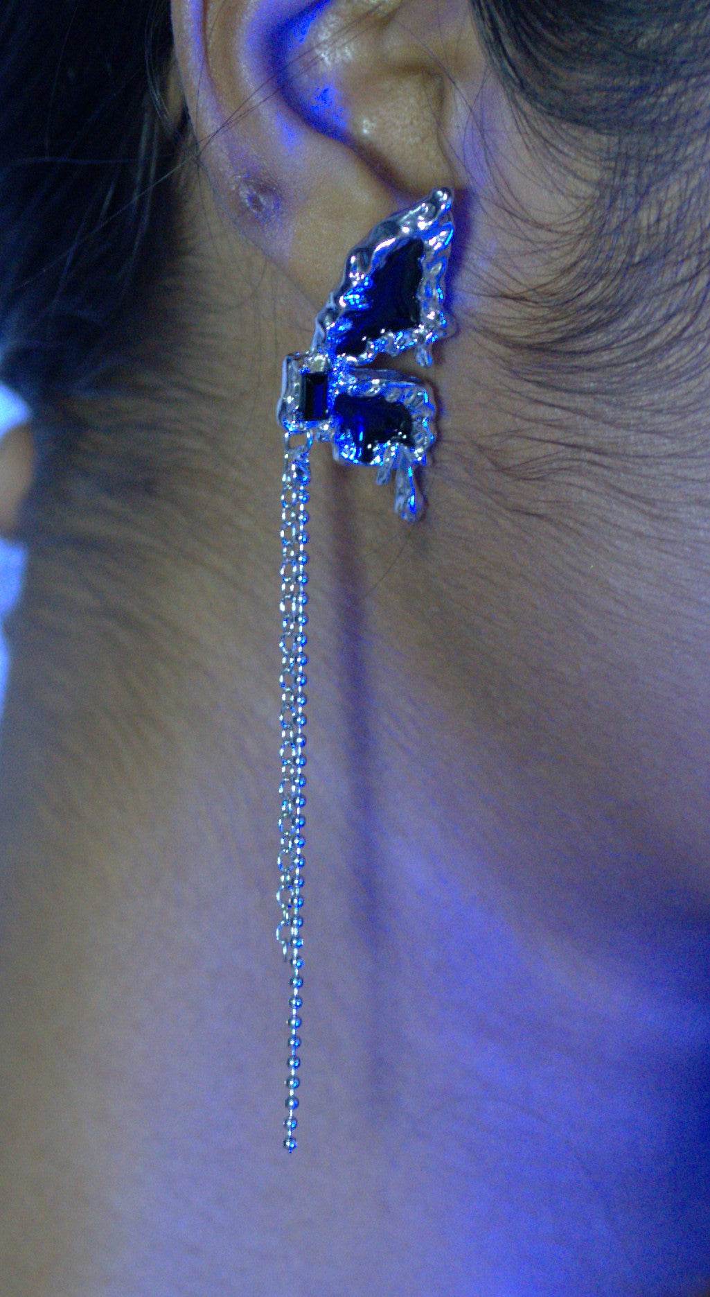 Butterfly Chain Asymmetric Earrings - Arka Studio