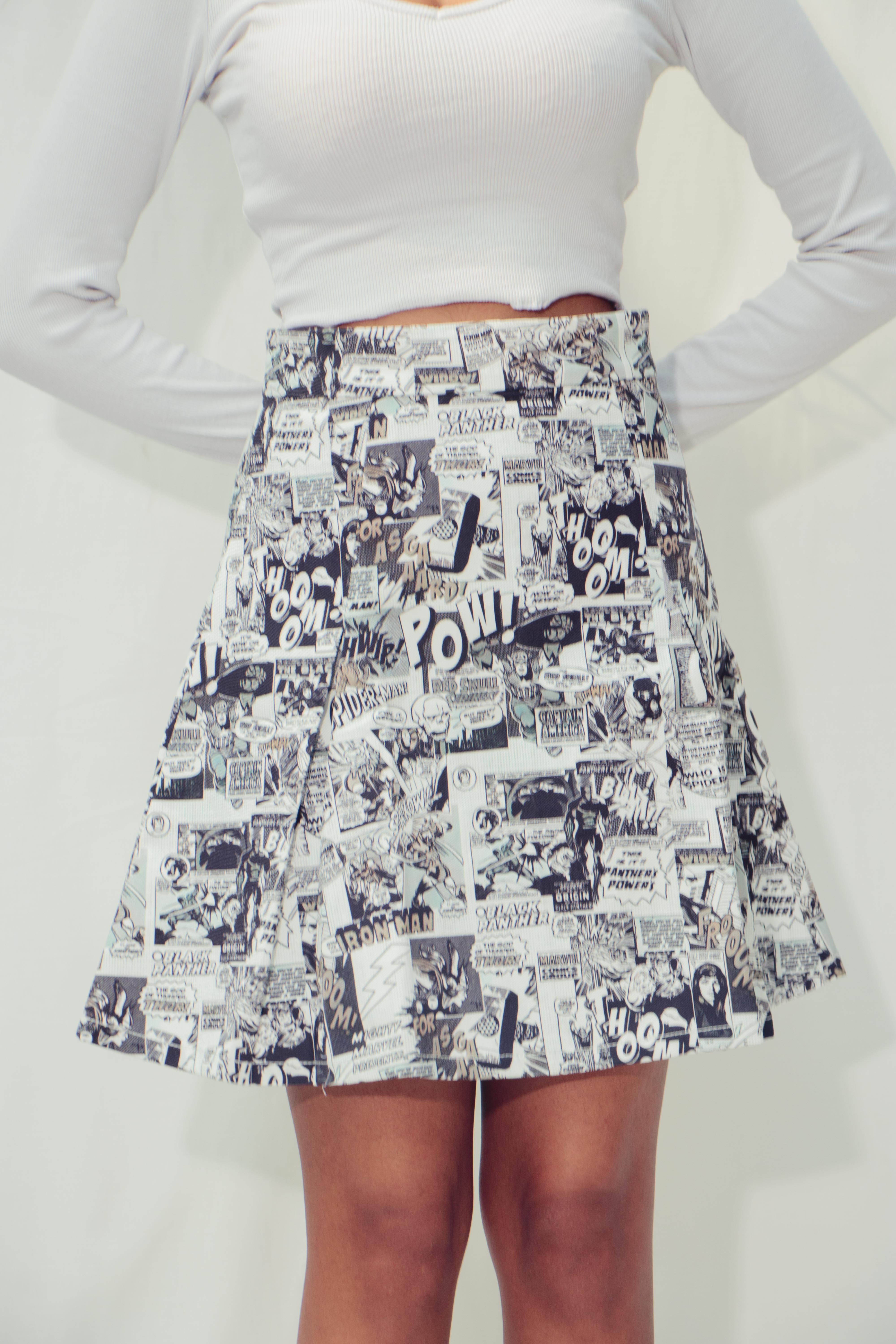Comic Midi Skirt - Arka Studio