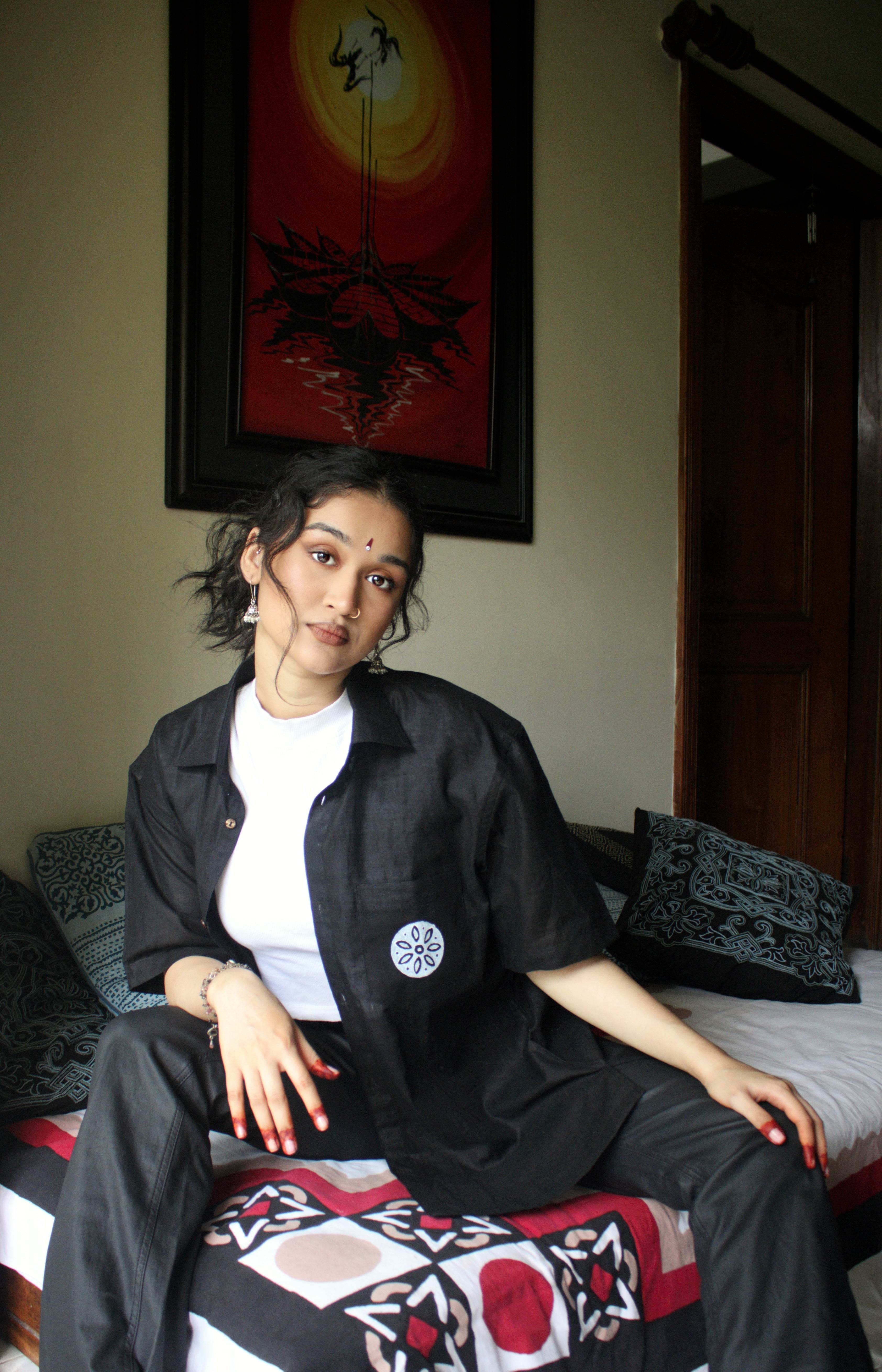 Black Jamdani Shirt - Arka Studio