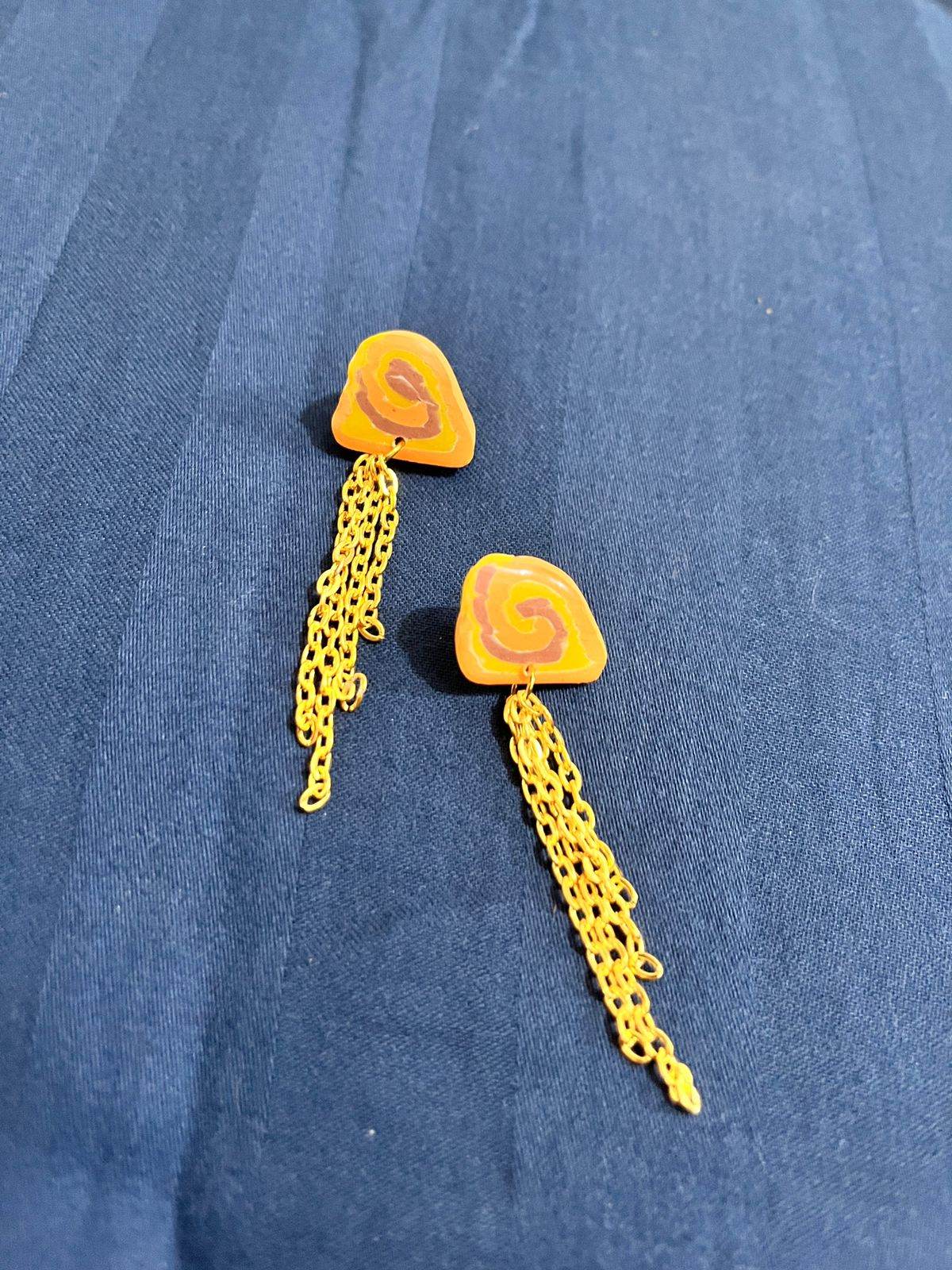 Orange Spiral Earrings - Arka Studio