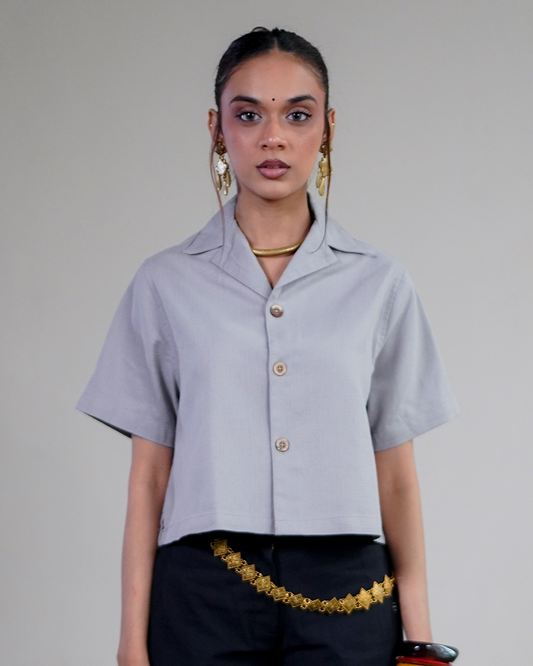 Heritage Cropped Shirt Gray