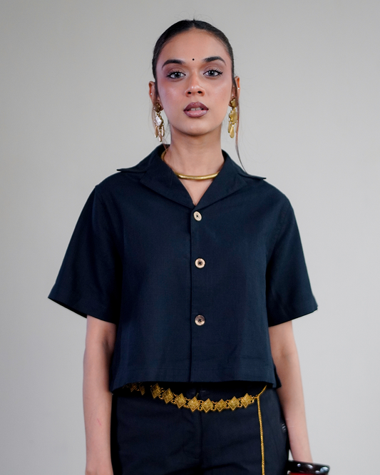 Heritage Cropped Shirt Black