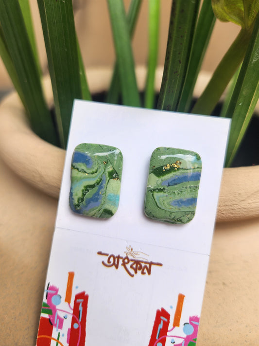 Green Faux Jade Earring