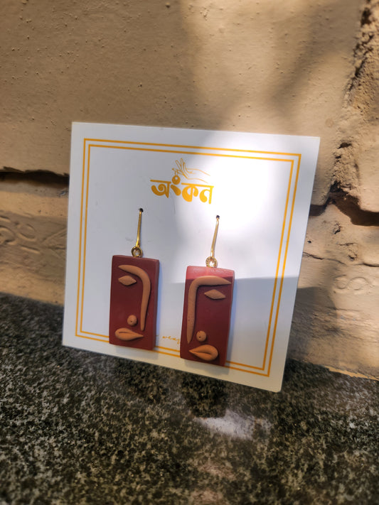 Abstract Face Earring