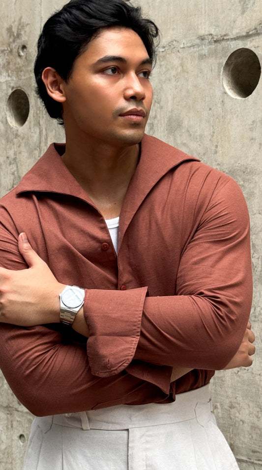 Rust Cooper Collar Shirt