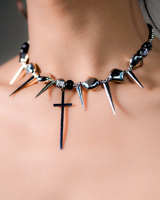 Cross Rivet Necklace