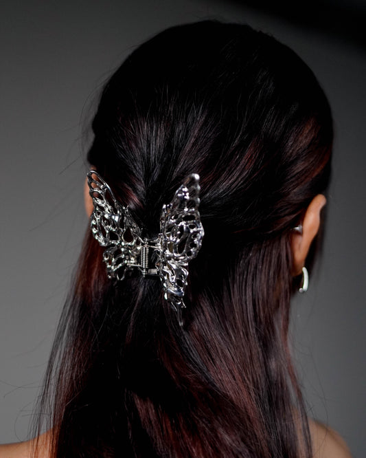 Butterfly Hair Clip White