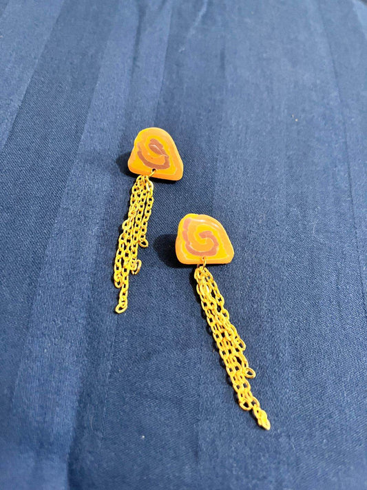 Orange Spiral Earrings - Arka Studio