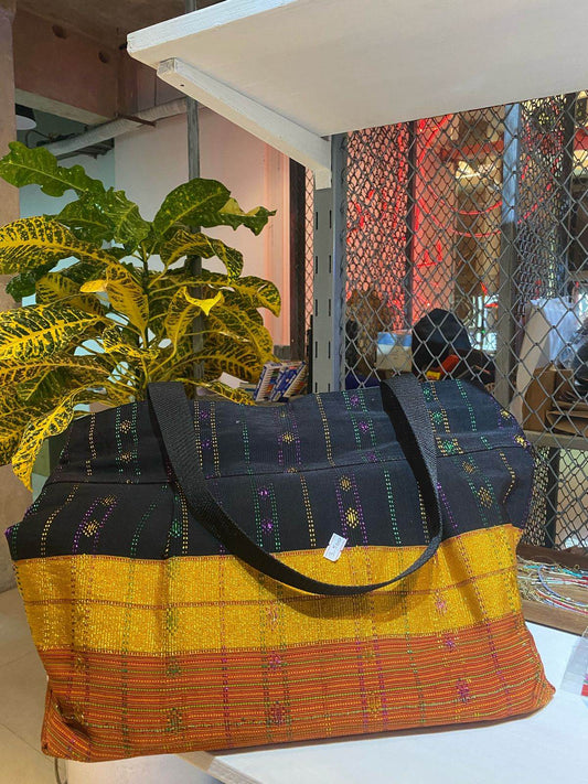 Black and Yellow Bag (Chakma Print Large) - Arka Studio