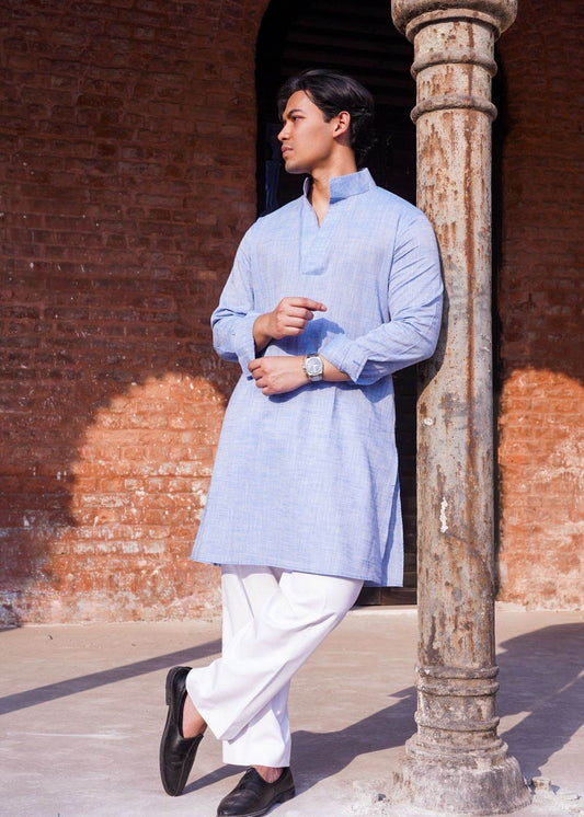 Powder Blue Panjabi - Arka Studio