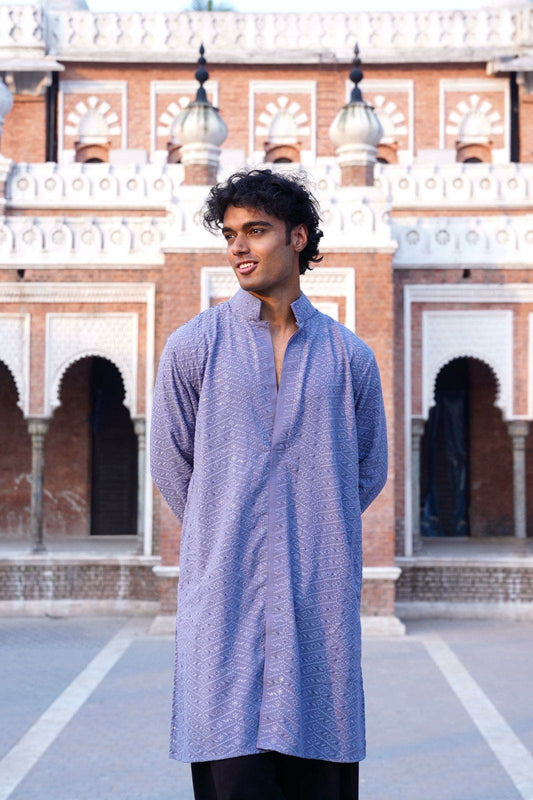 Lavender Chikankari Panjabi - Arka Studio